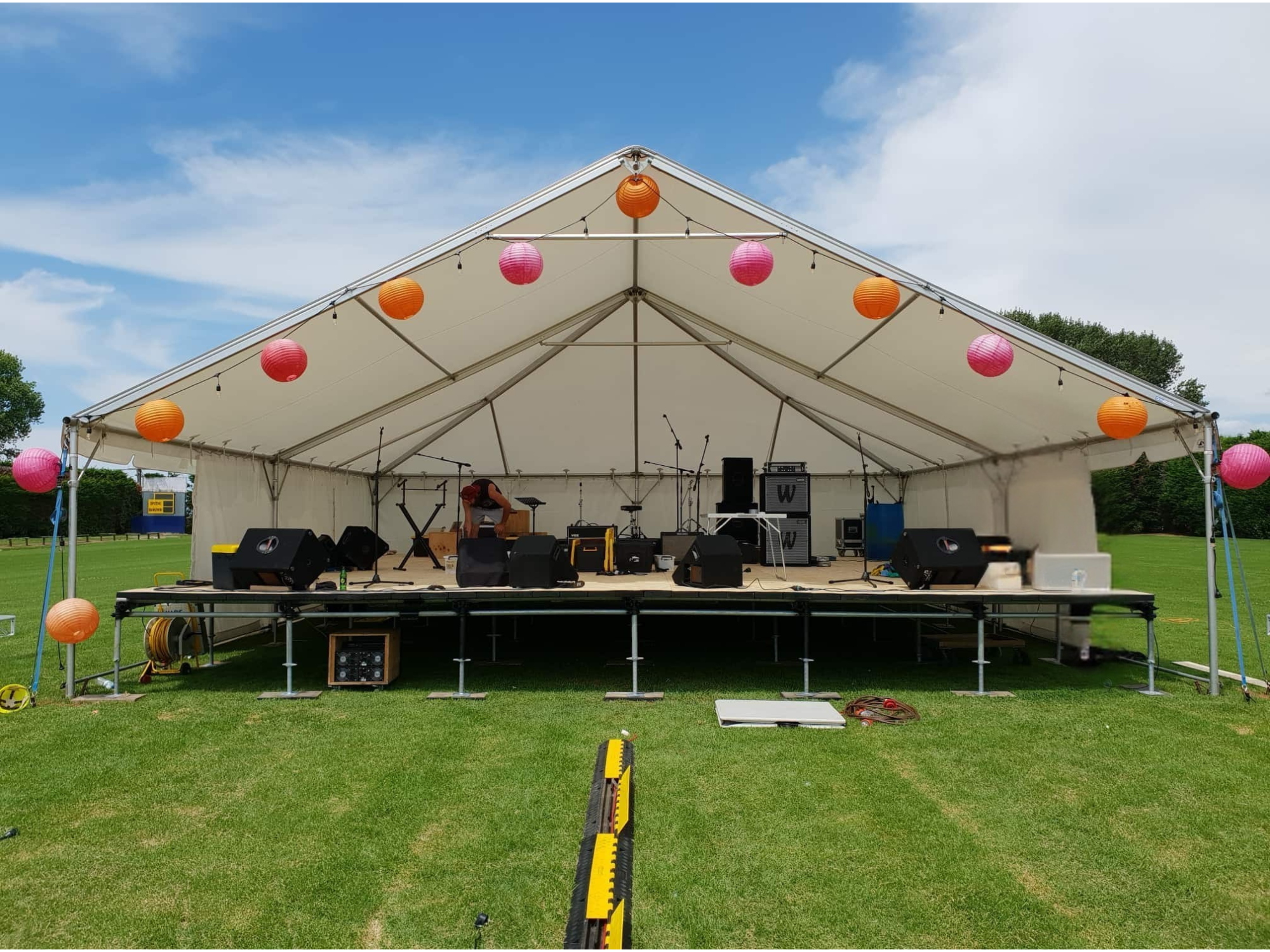 Event stage scaffolding Whakatane music festival