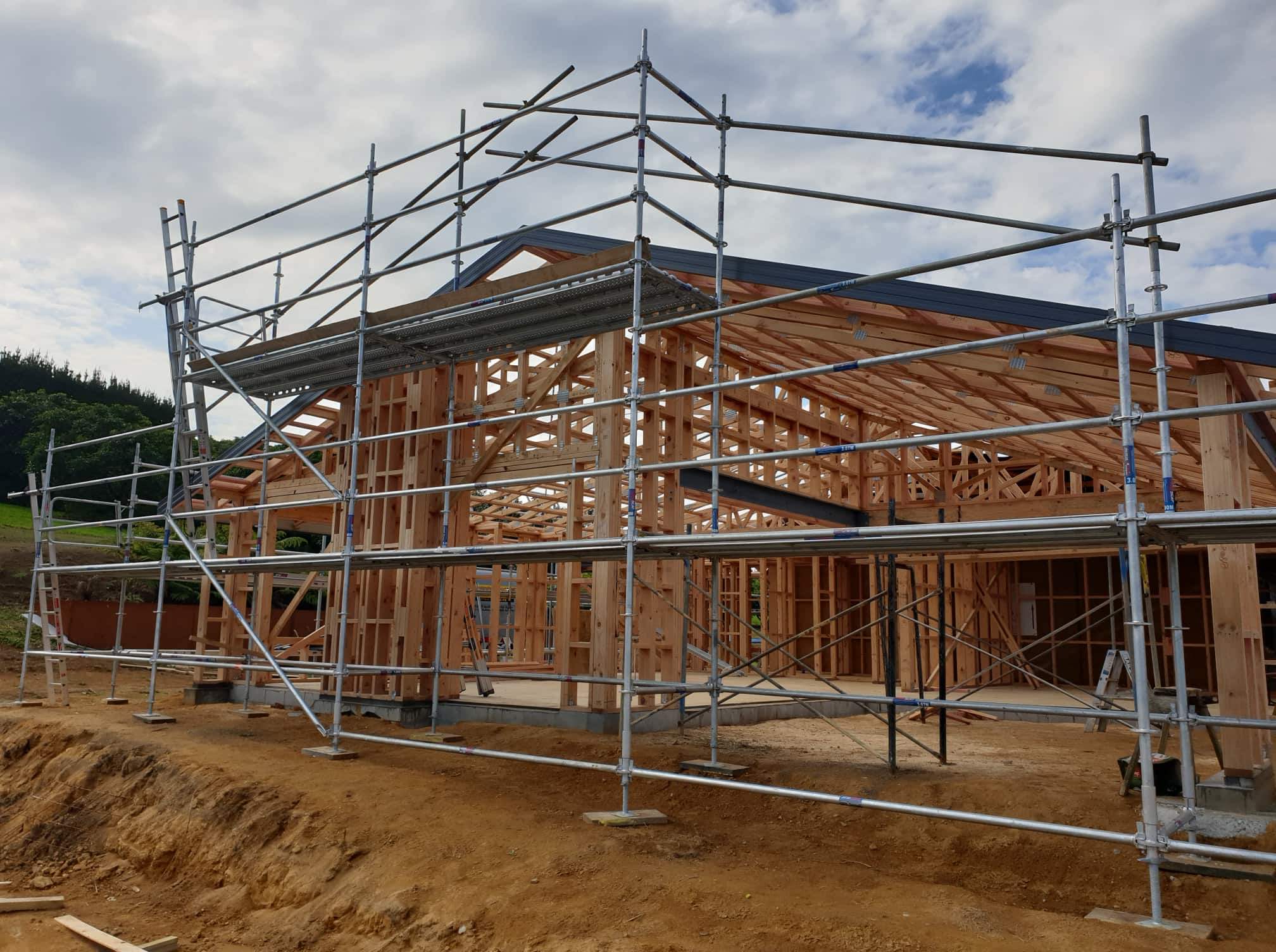 New build tradesmen access scaffolding